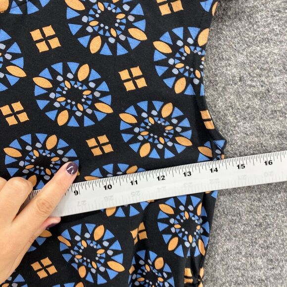 Mata Traders Dress Women XS Black Geometric Sheath Midi Round Neck Sleeveless - Picture 6 of 9